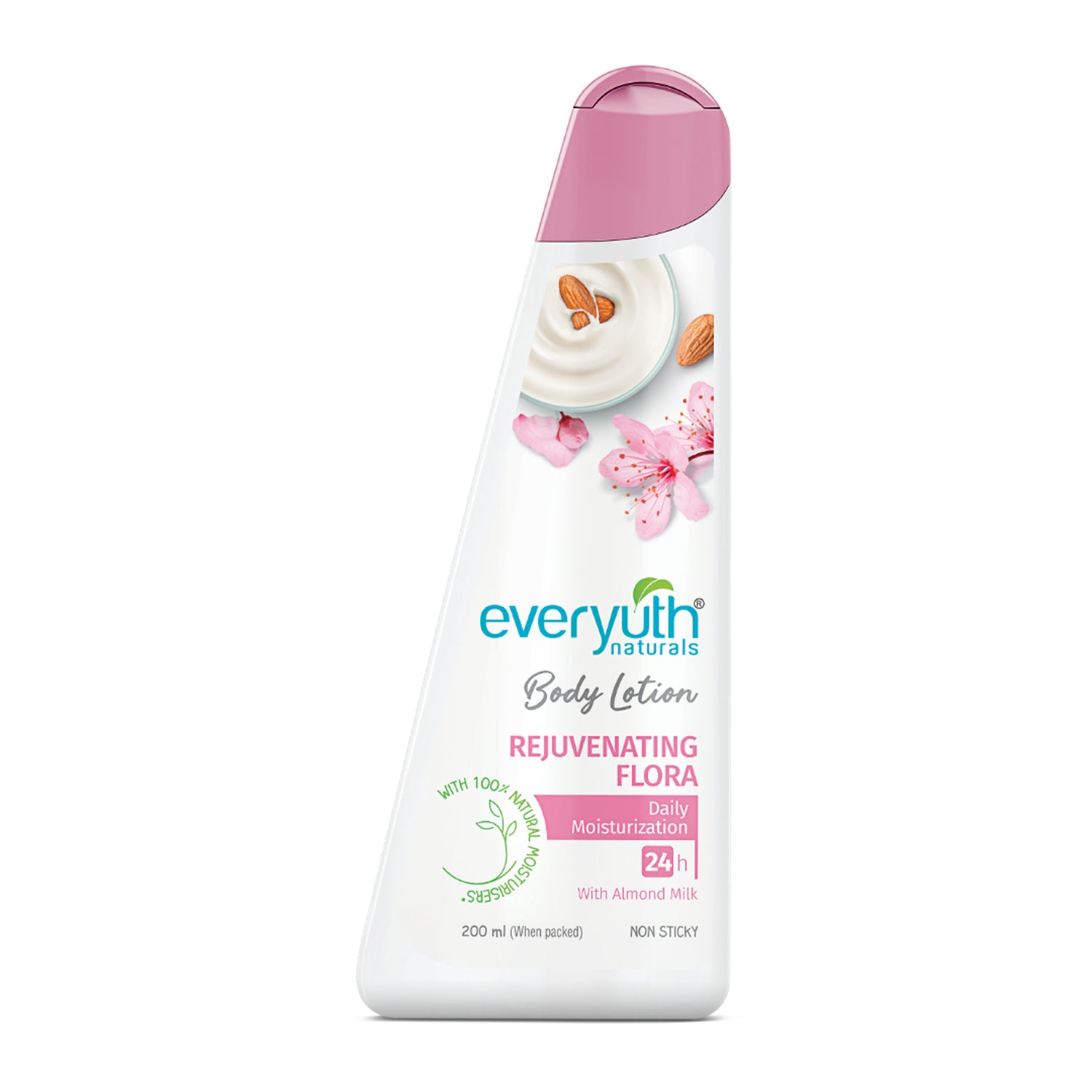 Everyuth Naturals Body Lotion Rejuvenating Flora|Non- Sticky|24 hr Moisturization|For all skin types |for Men & Women|100% Natural Almond Milk - 200ml