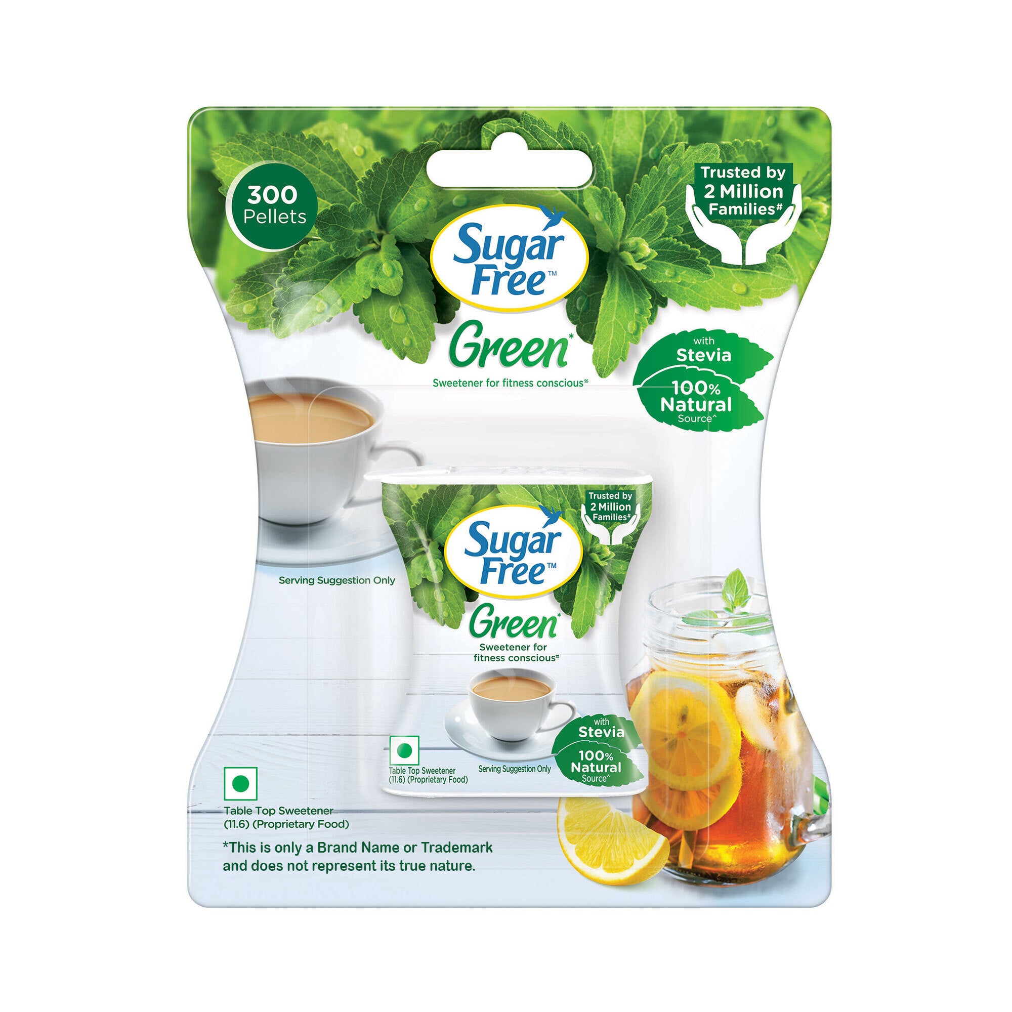 Sugar Free Green Stevia, 300 Pellets |100% Plant-based Natural Sweetener | 100% Natural Meethi Tulsi (Stevia) leaves| Sweet like Sugar but with zero calories | 30g