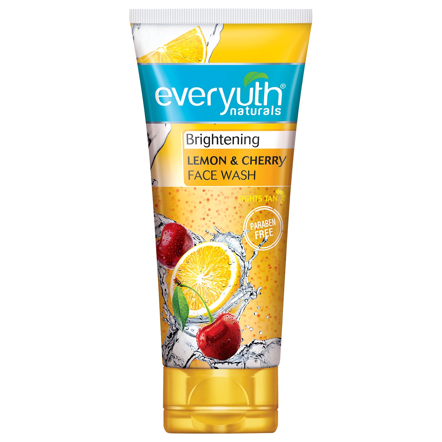 Everyuth Naturals Brightening Lemon & Cherry Face Wash|Deep Cleansing, Oil Control & Tan Reduction|Simple Face Wash|Removes Dirt & Oil|100% Soapfree| For All Skin Types|Paraben Free - 150 g