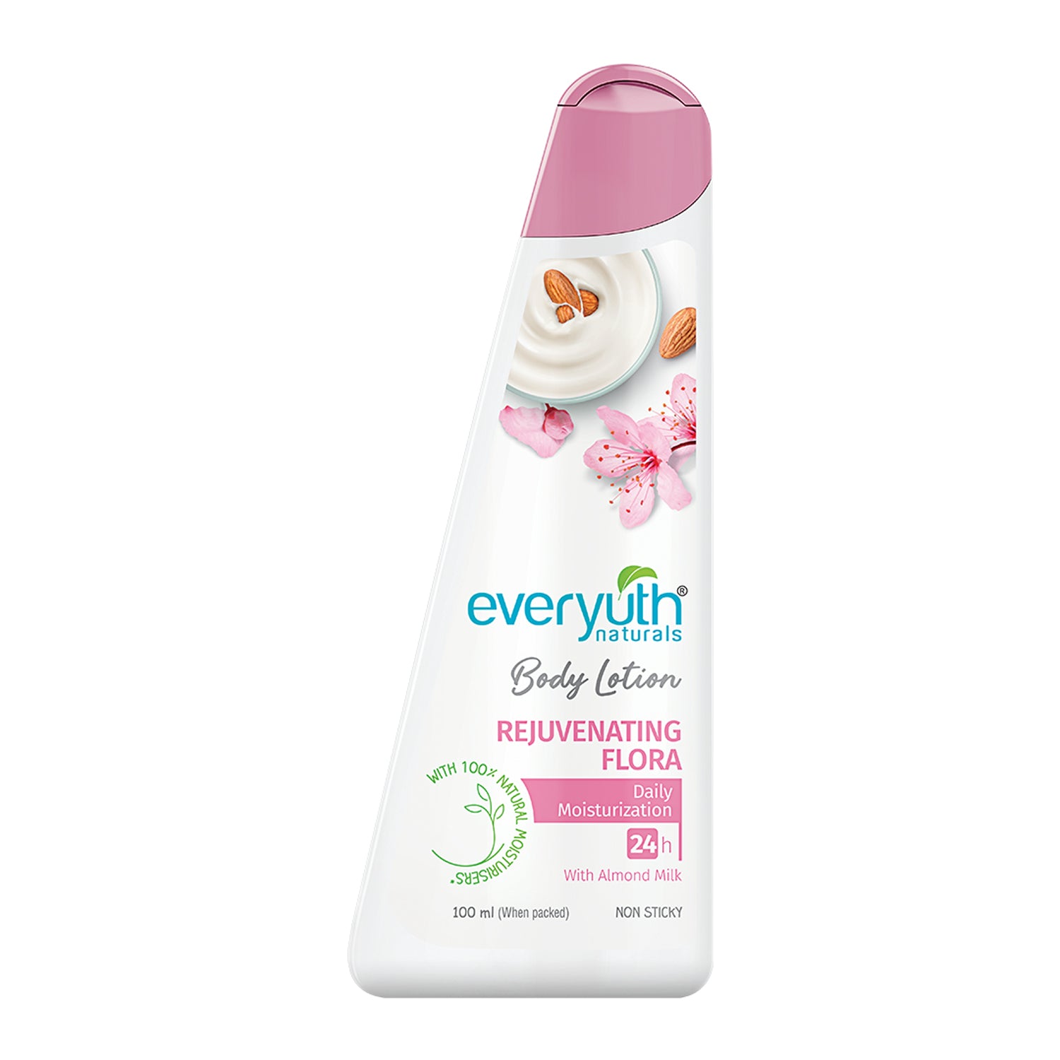 Everyuth Naturals Body Lotion Rejuvenating Flora| Non- Sticky|24 hr Moisturization|For all skin types |for Men & Women|100% Natural Almond Milk - 100ml
